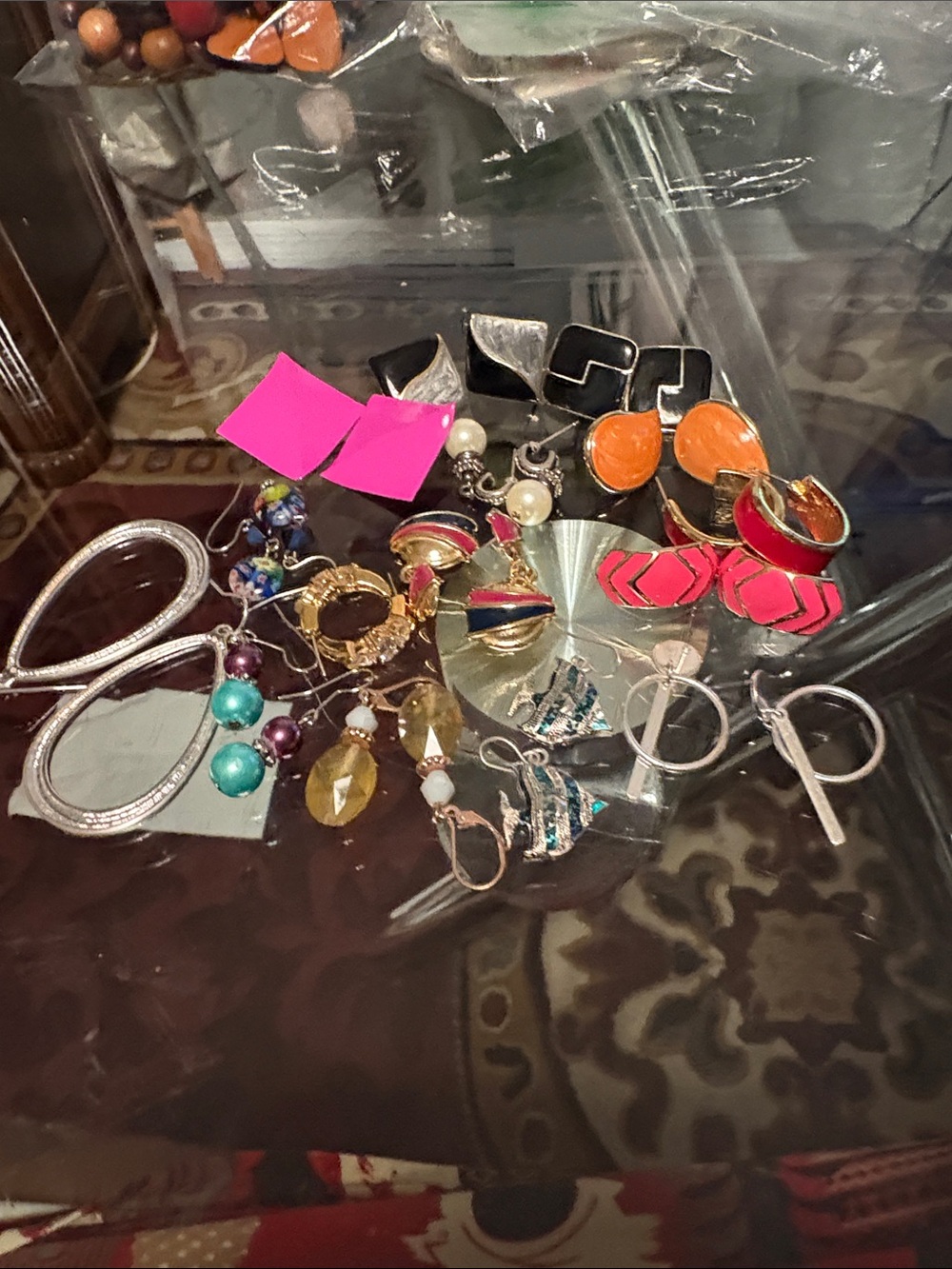 Mixed Color Women's Fashion Earrings Set - Multi-Color Lot of 25 Pairs